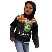 Happy Aland's Autonomy Day Kid Hoodie Coat Of Arms