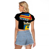 Happy Aland's Autonomy Day Raglan Cropped T Shirt Coat Of Arms