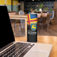 Happy Aland's Autonomy Day Skinny Tumbler Coat Of Arms