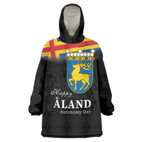 Happy Aland's Autonomy Day Wearable Blanket Hoodie Coat Of Arms