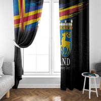 Happy Aland's Autonomy Day Window Curtain Coat Of Arms