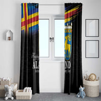 Happy Aland's Autonomy Day Window Curtain Coat Of Arms