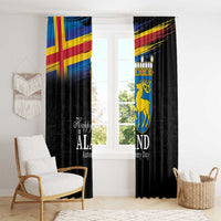 Happy Aland's Autonomy Day Window Curtain Coat Of Arms