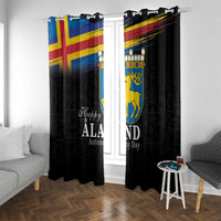 Happy Aland's Autonomy Day Window Curtain Coat Of Arms
