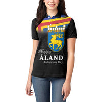 Happy Aland's Autonomy Day Women Polo Shirt Coat Of Arms