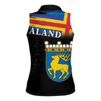 Happy Aland's Autonomy Day Women Sleeveless Polo Shirt Coat Of Arms