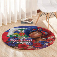 Haitian Princess Round Carpet Cultural Pride Floral Art