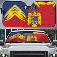 Personalized Romania Flag Day Auto Sun Shade Royal Eagle Patriotic Heritage