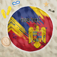 Personalized Romania Flag Day Beach Blanket Royal Eagle Patriotic Heritage