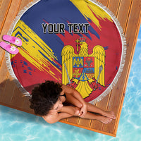 Personalized Romania Flag Day Beach Blanket Royal Eagle Patriotic Heritage