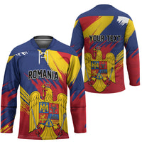 Personalized Romania Flag Day Hockey Jersey Royal Eagle Patriotic Heritage