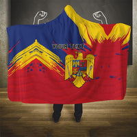 Personalized Romania Flag Day Hooded Blanket Royal Eagle Patriotic Heritage