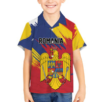 Personalized Romania Flag Day Kid Hawaiian Shirt Royal Eagle Patriotic Heritage