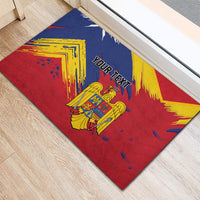 Personalized Romania Flag Day Rubber Doormat Royal Eagle Patriotic Heritage