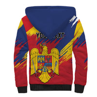 Personalized Romania Flag Day Sherpa Hoodie Royal Eagle Patriotic Heritage