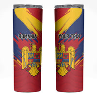 Personalized Romania Flag Day Skinny Tumbler Royal Eagle Patriotic Heritage