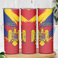 Personalized Romania Flag Day Skinny Tumbler Royal Eagle Patriotic Heritage