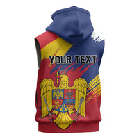Personalized Romania Flag Day Sleeveless Zip Hoodie Royal Eagle Patriotic Heritage