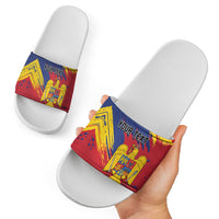 Personalized Romania Flag Day Slide Sandals Royal Eagle Patriotic Heritage