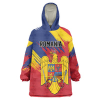 Personalized Romania Flag Day Wearable Blanket Hoodie Royal Eagle Patriotic Heritage