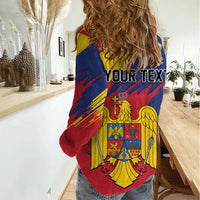 Personalized Romania Flag Day Women Casual Shirt Royal Eagle Patriotic Heritage