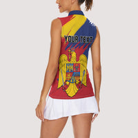 Personalized Romania Flag Day Women Sleeveless Polo Shirt Royal Eagle Patriotic Heritage