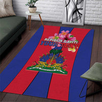 Personalized Haiti Coat Of Arms Area Rug With Flag Color - Wonder Print Shop