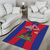 Personalized Haiti Coat Of Arms Area Rug With Flag Color - Wonder Print Shop