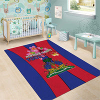 Personalized Haiti Coat Of Arms Area Rug With Flag Color - Wonder Print Shop