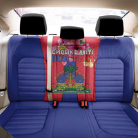Personalized Haiti Coat Of Arms Back Car Seat Cover With Flag Color - Wonder Print Shop