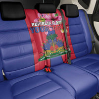 Personalized Haiti Coat Of Arms Back Car Seat Cover With Flag Color - Wonder Print Shop