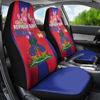 Personalized Haiti Coat Of Arms Car Seat Cover With Flag Color - Wonder Print Shop
