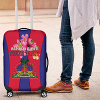Personalized Haiti Coat Of Arms Luggage Cover With Flag Color - Wonder Print Shop