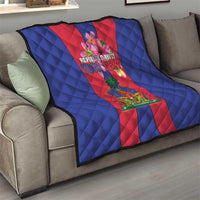 Personalized Haiti Coat Of Arms Quilt With Flag Color - Wonder Print Shop