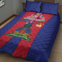 Personalized Haiti Coat Of Arms Quilt Bed Set With Flag Color - Wonder Print Shop