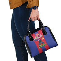 Personalized Haiti Coat Of Arms Shoulder Handbag With Flag Color