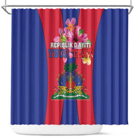 Personalized Haiti Coat Of Arms Shower Curtain With Flag Color