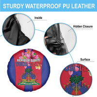 Personalized Haiti Coat Of Arms Spare Tire Cover With Flag Color - Wonder Print Shop