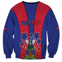 Personalized Haiti Coat Of Arms Sweatshirt With Flag Color - Wonder Print Shop