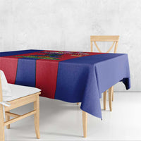 Personalized Haiti Coat Of Arms Tablecloth With Flag Color - Wonder Print Shop