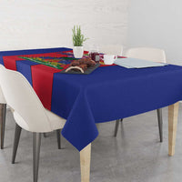 Personalized Haiti Coat Of Arms Tablecloth With Flag Color - Wonder Print Shop