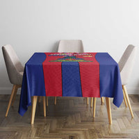 Personalized Haiti Coat Of Arms Tablecloth With Flag Color - Wonder Print Shop