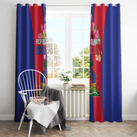 Personalized Haiti Coat Of Arms Window Curtain With Flag Color - Wonder Print Shop