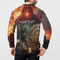 Personalized Mexican Aztec Warriors Button Sweatshirt - Wonder Print Shop