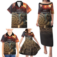 Personalized Mexican Aztec Warriors Family Matching Puletasi and Hawaiian Shirt - Wonder Print Shop