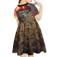 Personalized Mexican Aztec Warriors Kid Short Sleeve Dress - Wonder Print Shop