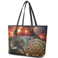 Personalized Mexican Aztec Warriors Leather Tote Bag - Wonder Print Shop