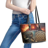 Personalized Mexican Aztec Warriors Leather Tote Bag - Wonder Print Shop