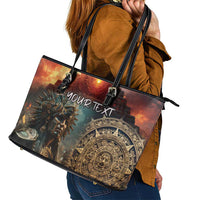 Personalized Mexican Aztec Warriors Leather Tote Bag - Wonder Print Shop