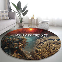 Personalized Mexican Aztec Warriors Round Carpet